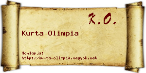 Kurta Olimpia névjegykártya